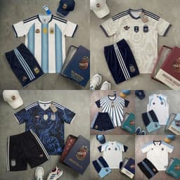 Bộ Quần Áo Bóng Đá Đội Tuyển Argentina Kỉ Niệm 125 năm - Vải Polyester Gai Thái Cao Cấp 1