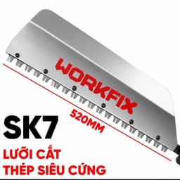 1 Máy Cắt Tỉa Hàng Rào Pin WORKFIX WF-HT520PRO, Lưỡi Bản To Cắt Bén Gom Cành - Xoay Góc Cắt 90 Độ 3