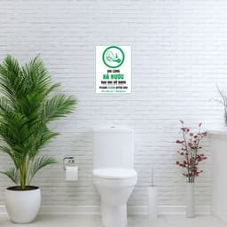 [Hỏa Tốc] Decal Dán Nhắc Nhở "Vui Lòng Xả Nước Sau Khi Sử Dụng - Please Flush After Use" Chống Thấm Nước Tối Ưu 5