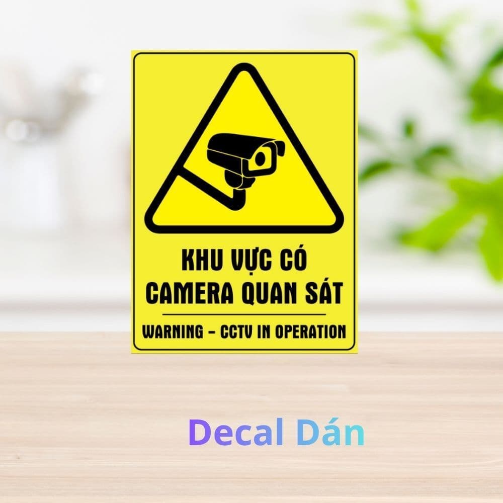 Decal Dán Cảnh Báo Khu Vực Có Camera Quan Sát - Biển Decal Camera Đang Hoạt Động