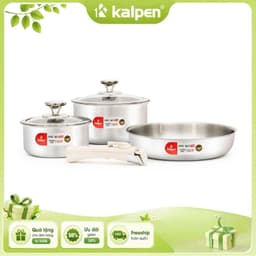 Bộ Nồi Chảo Inox 304 Kalpen TA1 Liền Khối Cán Rời 3 Món Nồi 16 20cm Chảo 26cm 1