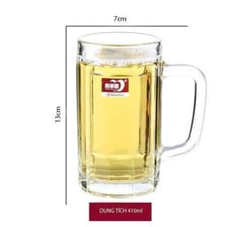 Ly bia, ly trà đá thủy tinh cao cấp có tay cầm dày dặn dung tích lớn 6