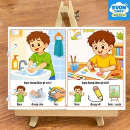 Thẻ flash dạy bé tập nói EVON BABY - Giúp Bé Tập Nói Sớm - Mẹ hỏi bé - Ai ĐANG LÀM GÌ? 5