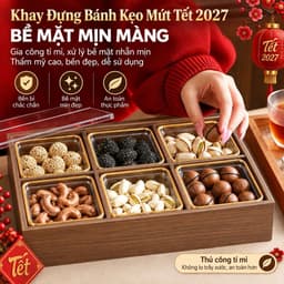 Khay Đựng Mứt Tết, Hạt Khô,Bánh Kẹo Sang Trọng 4 Ngăn ,6 Ngăn Mẫu Mơi 2027 8