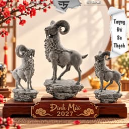 Tượng Dê Đinh Mùi 2027 tài lộc đá sa thạch - TƯỢNG DÊ PHONG THỦY TRANG TRÍ NHÀ CỬA, BÀN LÀM VIỆC 1