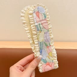 Miếng Dán Tóc Mái Nữ Kiểu Hàn Hoa Nhí Xinh Xắn, Băng Đô Velcro Giữ Tóc Gọn Gàng Khi Makeup Rửa Mặt 7