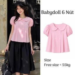 Áo babydoll kiểu nữ cổ bèo đáng yêu phong cách công chúa BX248 - Sam botique 8