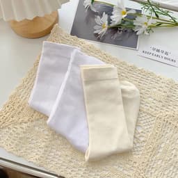 T10 Set 10 đoi Tất cổ cao paster nữ trơn cao cấp 3 màu loại dày dặn, vớ cao cổ nữ phong cách hàn quốc VOICON-[TV01] 5
