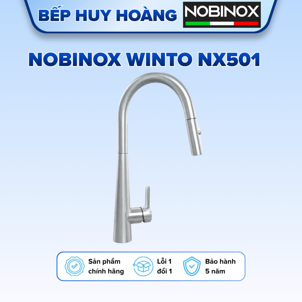 VÒI RỬA BÁT DÂY RÚT NOBINOX WINTO NX501 | Vòi dây rút Nóng Lạnh