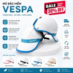 [ĐẠT CHUẨN AN TOÀN] Mũ Bảo Hiểm Vespa Lưỡi Trai Nam Nữ Thời Trang Nửa Đầu Nhiều Màu Phong Cách 1