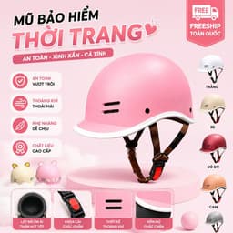 [ĐẠT CHUẨN AN TOÀN] Mũ Bảo Hiểm Cá Heo Form Đẹp Nam Nữ Nửa Đầu Dễ Thương Nhiều Màu Kèm Tai Gấu 4