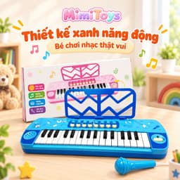 Đàn Piano Mini 32 Phím Đa Chức Năng Cho Bé MimiToys - Kèm Micro, Có Nhạc Và Hỗ Trợ Học Âm Nhạc Sớm 9