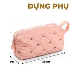 Túi đựng đồ đa năng TEWA 80094 thêu họa tiết nơ – Túi mỹ phẩm du lịch rộng rãi, 2 ngăn lưới 36cm 9