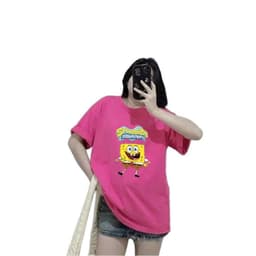 Áo thun nữ trơn cotton su 3158, form rộng unisex tay lỡ, họa tiết CON LỪA - trenđy.-quanaounisex84 8