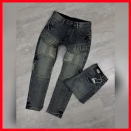 JEAN NAM DENIM,CHẤT JEAN MỀM CÔ GIÃN NHẸ,HỌA TIẾT CHỮ IN NỔI TẠO ĐIỂM NHẤN QJ-5096 VIC 1