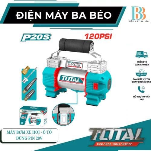 Máy bơm hơi ô tô,xe máy dùng pin 20V Total TACLI2026/TACLI2012
