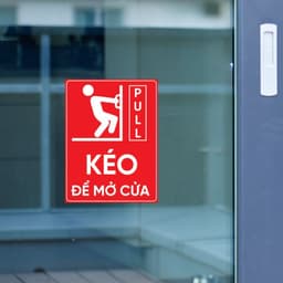 [Hỏa Tốc] Bộ Bảng Decal "Đẩy / Kéo Để Mở Cửa - Push / Pull" Chống Thấm Nước, Bền Đẹp 2