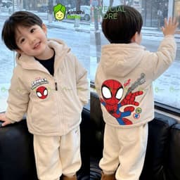[12-37KG] Áo Khoác Lông Cừu Cho Bé Trai Bé Gái KIMCHIBABY Dày Dặn Giữ Ấm Chống Gió Họa Tiết Hoạt Hình Đáng Yêu AK602 8