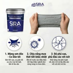 Sơn Chống Thấm P900 SIRA 1KG - Bảo Vệ Tường Đứng, Sàn Âm, Tường Cũ và Mới, Sân Thượng Kém Đi Lại 4