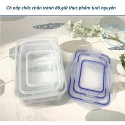 Bộ 6 Hộp bảo quản thực phẩm 3 size hàng cao cấp việt nhật, hộp có gioăng để tủ lạnh 6530 5