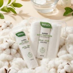 [MUA 5 TẶNG 1] Bông Tẩy Trang MÉERY Chính Hãng, Bông Tẩy Trang Meery 205 Miếng 100% Cotton Mềm Mại 8