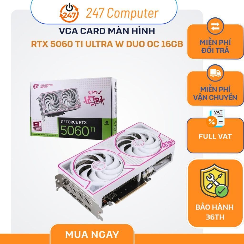 Card màn hình Colorful iGame RTX 5060 Ti Ultra W DUO OC 16Gb - New - BH 36 Tháng