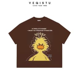 Áo Thun BOXY Local Brand VEQISTU "Vịt Cafe + Vịt Xù", Áo Thun Boxy Form Rộng Unisex 250Gsm  Cotton 5