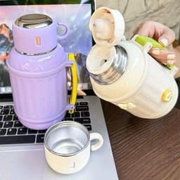 Bình Giữ Nhiệt Nóng Lạnh Inox 316 Dung Tích 800-1000ML Kèm Cốc Có Quai Xách Tiện Lợi Giữ Nhiệt 8-10 Giờ VOICON-[LA88] 5