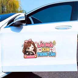 Decal Dán Nữ Lái Mới - Chibi Xinh Cute, Dễ Thương, Tạo Điểm Nhấn Độc Đáo Cho Chiếc Xe Của Bạn! 3