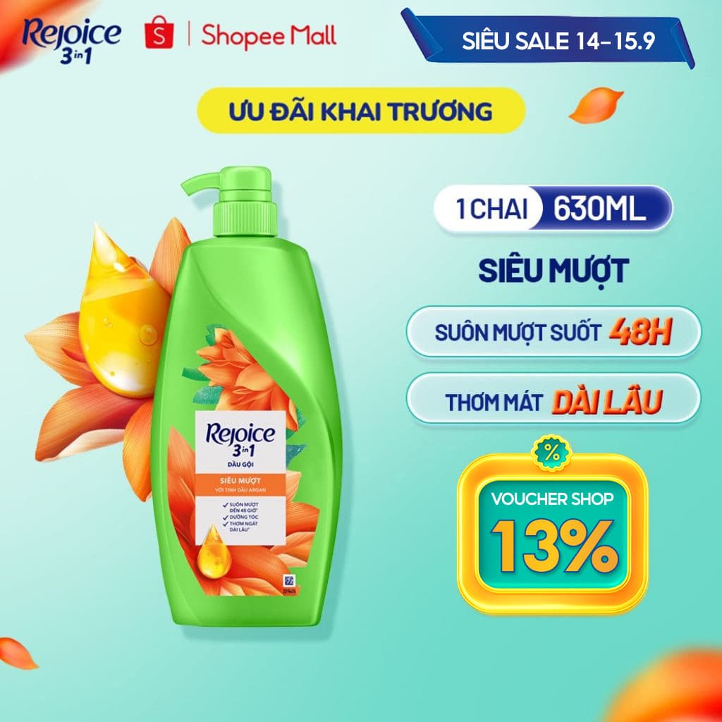 [KOL] [Rejoice] Dầu Gội REJOICE Siêu Mượt - Siêu Mềm Mượt Chai 630ML