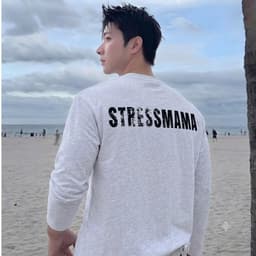 Áo Thun phông Tay Dài STRESSMAMA logo l66 in 5D longtee boxy dáng rộng nam nữ  260gsm streetwear LONGSLEEVE  AM120 3