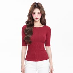 Áo Thun Nữ Chấm Bi Kiểu Tay Lửng Phong Cách Y2K A51601 7 - Sam botique 3