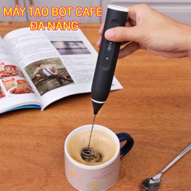 Máy tạo bọt cafe cầm tay 3 tốc độ , sạc USB tiện lợi