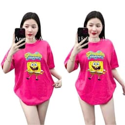 Áo thun nữ trơn cotton su 3158, form rộng unisex tay lỡ, họa tiết CON LỪA - trenđy.-quanaounisex84 6