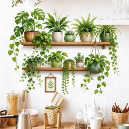 DT22 - 40x70cm Decaltrong chậu cây, kệ cây xanh. Decal dán tường (40cm x 70cm) trang trí phòng khách, phòng ngủ 1