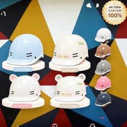 [ĐẠT CHUẨN AN TOÀN] Nón Bảo Hiểm Cá Heo Nửa Đầu Nam Nữ Nhiều Màu Hot Trend Kèm Tai Gấu Charm Cute 3