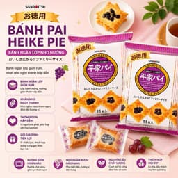 [NHẬT BẢN] Bánh bướm bơ nướng - Bánh xốp nướng nho khô Heike-pie Sanritsu 3