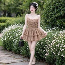 Chân váy lưới tầng lớp nữ dáng xòe ngắn màu trơn phong cách dễ thương  VL355 7 8 7 9 4 4 2