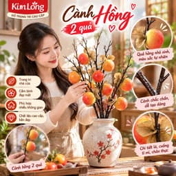 Cành Hồng Nhân Tạo Tết: Trang Trí Phòng Khách Rực Rỡ Với Hoa Giả Bình Hoa Đẹp Ngày Tết 9