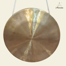 [Amrita] [Hàng Sẵn] Golden Chau Gong 40cm kèm đế gỗ và chày bông - CXNP531 5