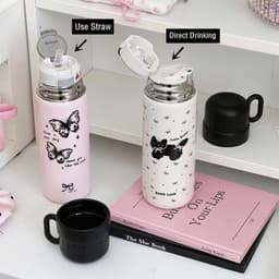Bình Giữ Nhiệt 500ml Thời Trang Inox 316 Bình Có Ống Hút Di Động Hoạt Hình Dễ Thương ( Tặng Phụ Kiện ) 5