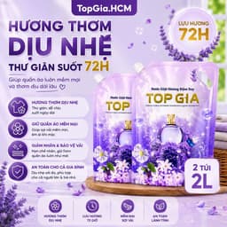 Nước Giặt Xả Đa Sắc TOPGIA Hương Đắm Say 2L Đánh Tan Vết Bẩn Lưu Hương 72H Giặt Sạch Mềm Vải Giặt Tay Giặt Máy 2