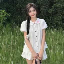 Áo sơ mi bèo quốc dân cổ sen tay bồng dáng babydoll in nơ hồng xinh đẹp SMZ93366 6