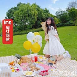 Thảm dã ngoại picnic hoạt tiết, thích hợp đi du lịch, đi phượt chụp ảnh, bạt trải cắm trại gấp gọn VOICON-[TV01] 2