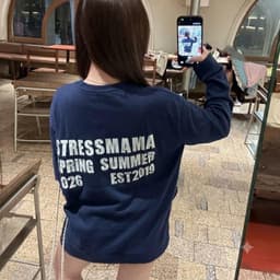 Áo Thun phông Tay Dài STRESSMAMA SPRINGSUMMER 2026 logo l66 in 5D boxy dáng rộng nam nữ streetwear LONGSLEEVE AM124 7