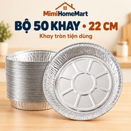 Combo 50 Khay Bạc Nồi Chiên Không Dầu 22cm MimiHomeMart - Khay Nướng Chịu Nhiệt, Tái Sử Dụng 5