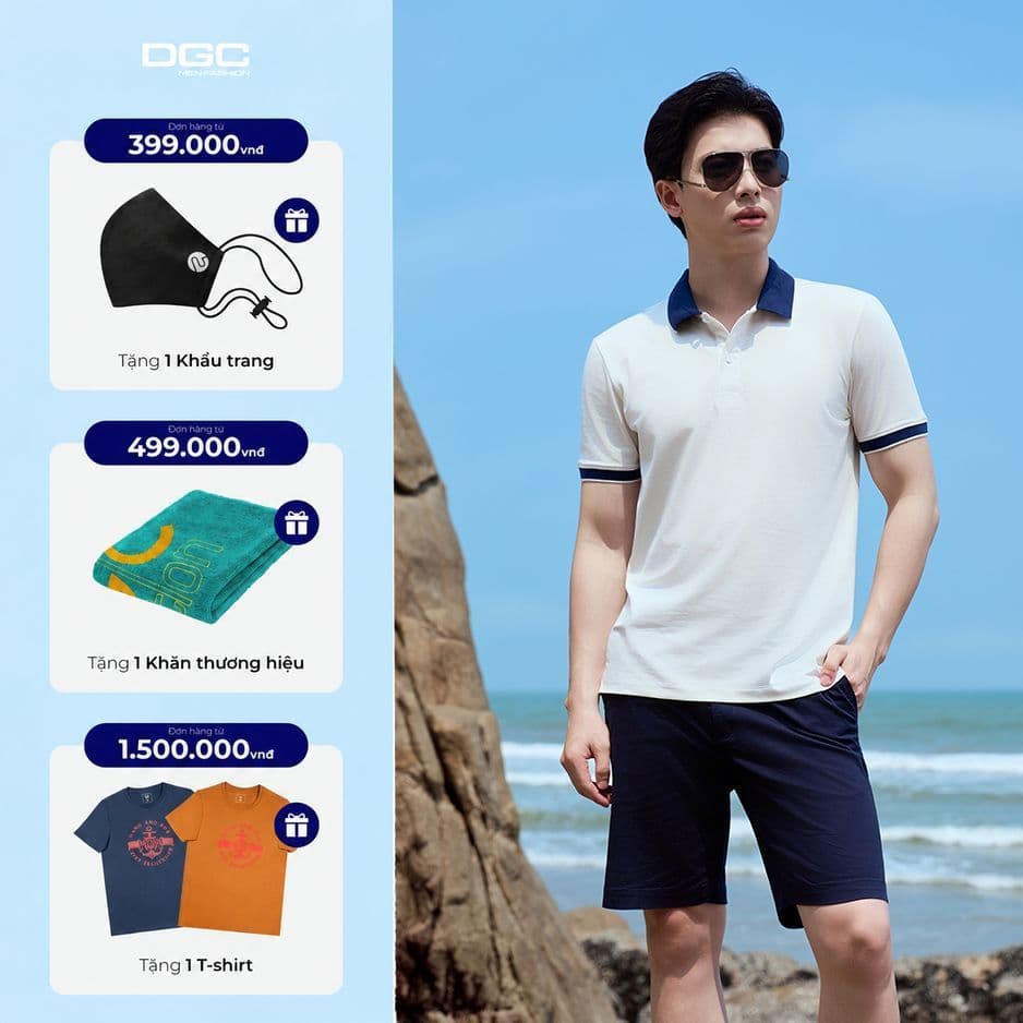 Áo polo nam ngắn tay DGC dáng suông, Chất Vải Thoáng Mát, Thấm Hút Mồ Hôi - SAPBF102M