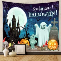 Có 2mx3m Phông Nền Halloween - Tranh vải trang trí Halloween Phông nền In Bạt chụp ảnh Phông checkin Halloween 6