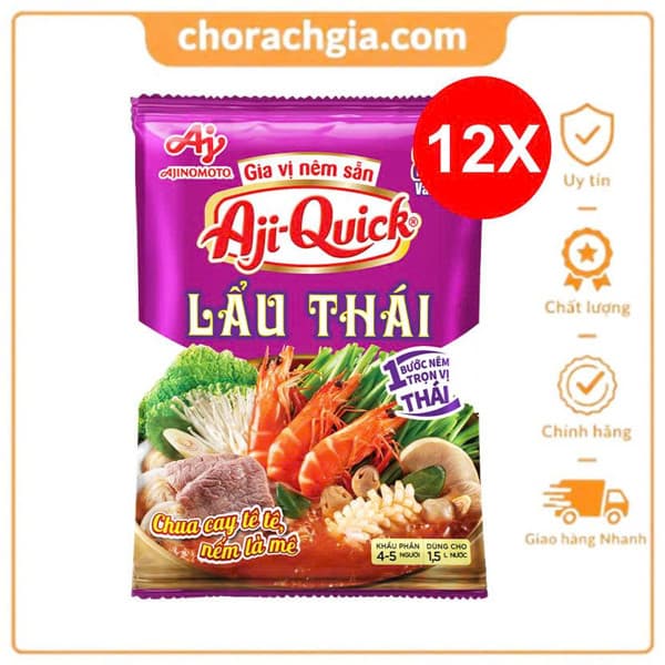 Combo 12 Gói Bột lẩu Thái Aji-Quick gói 50g 1 Gói ( 1 Thùng 60 Gói ) - Combo 12 Gói