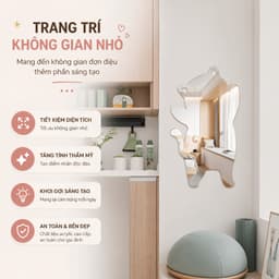 Gương Mềm Acrylic Dán Tường Tự Dính Decor Phòng Ngủ Phòng Tắm HomeMate, Gương Chống Vỡ Makeup Decor Nhà Cửa 6